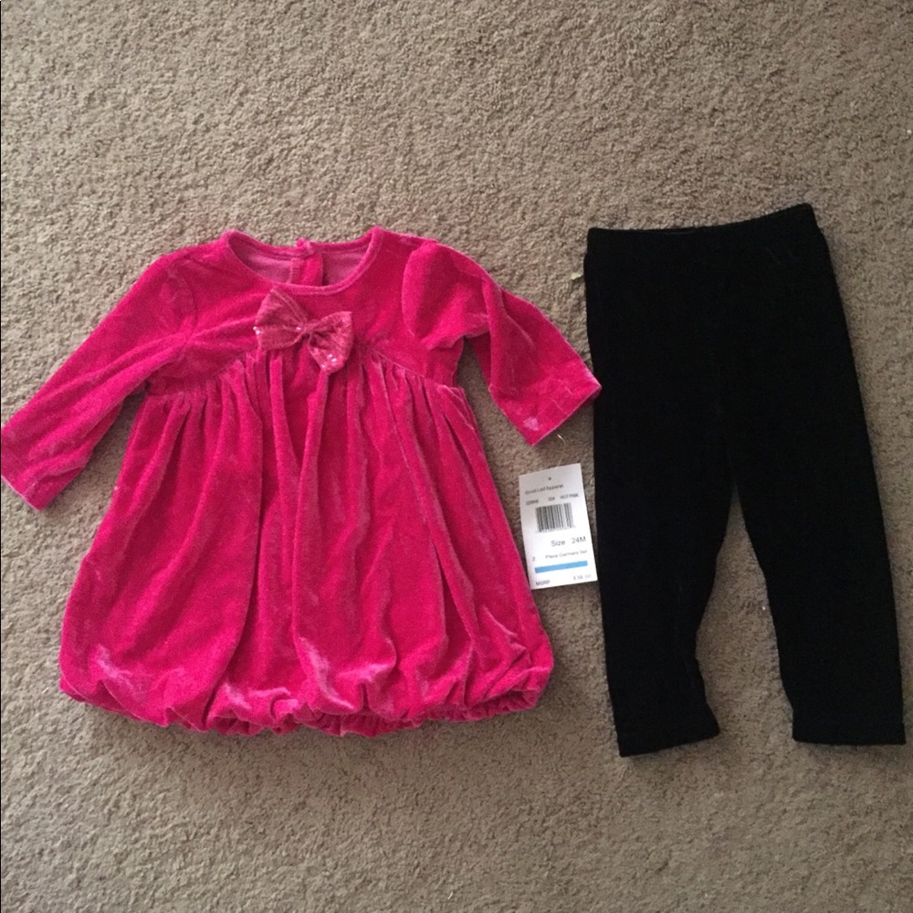 Girls infant  velour leggings set 24M